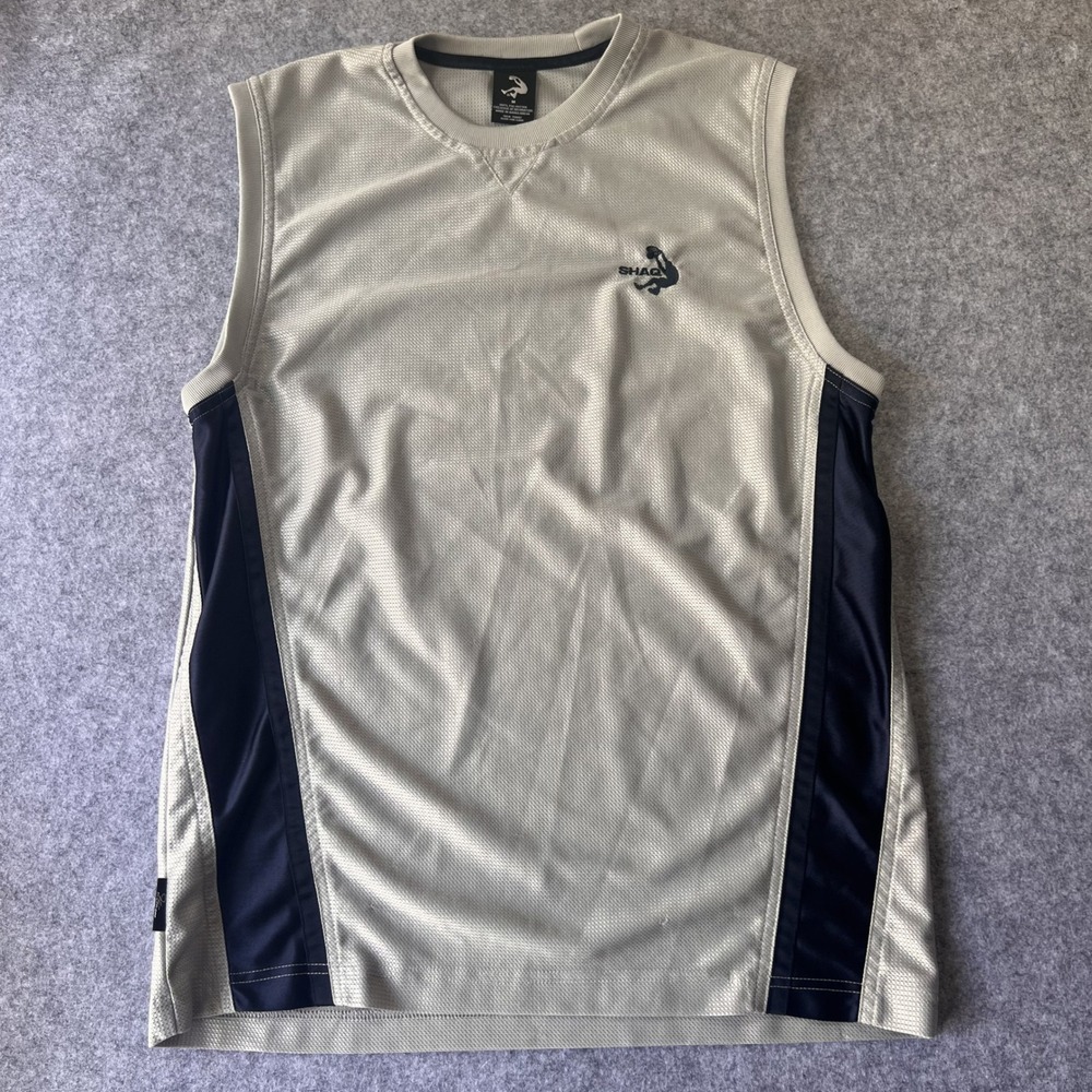 Shaq Basketball Mesh Tank Top Medium Grey Black Performance Jersey